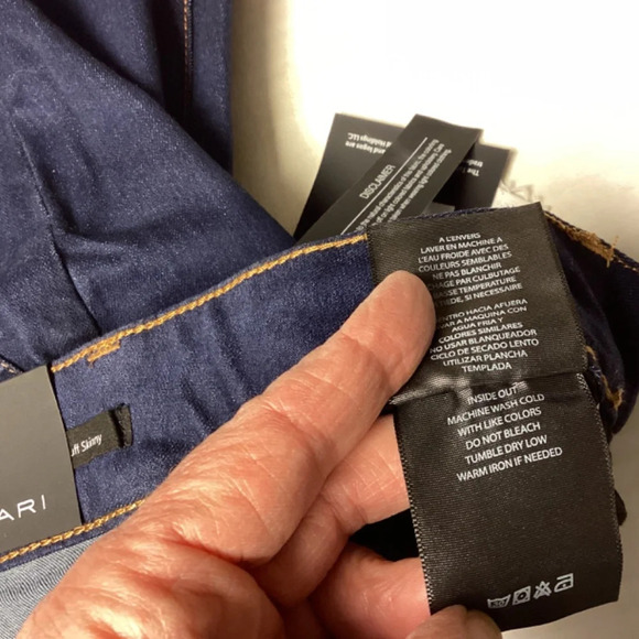 TAHARI jeans womens SZ 10 Jamie style roll cuff skinny dark navy denim legs de… - Picture 8 of 12